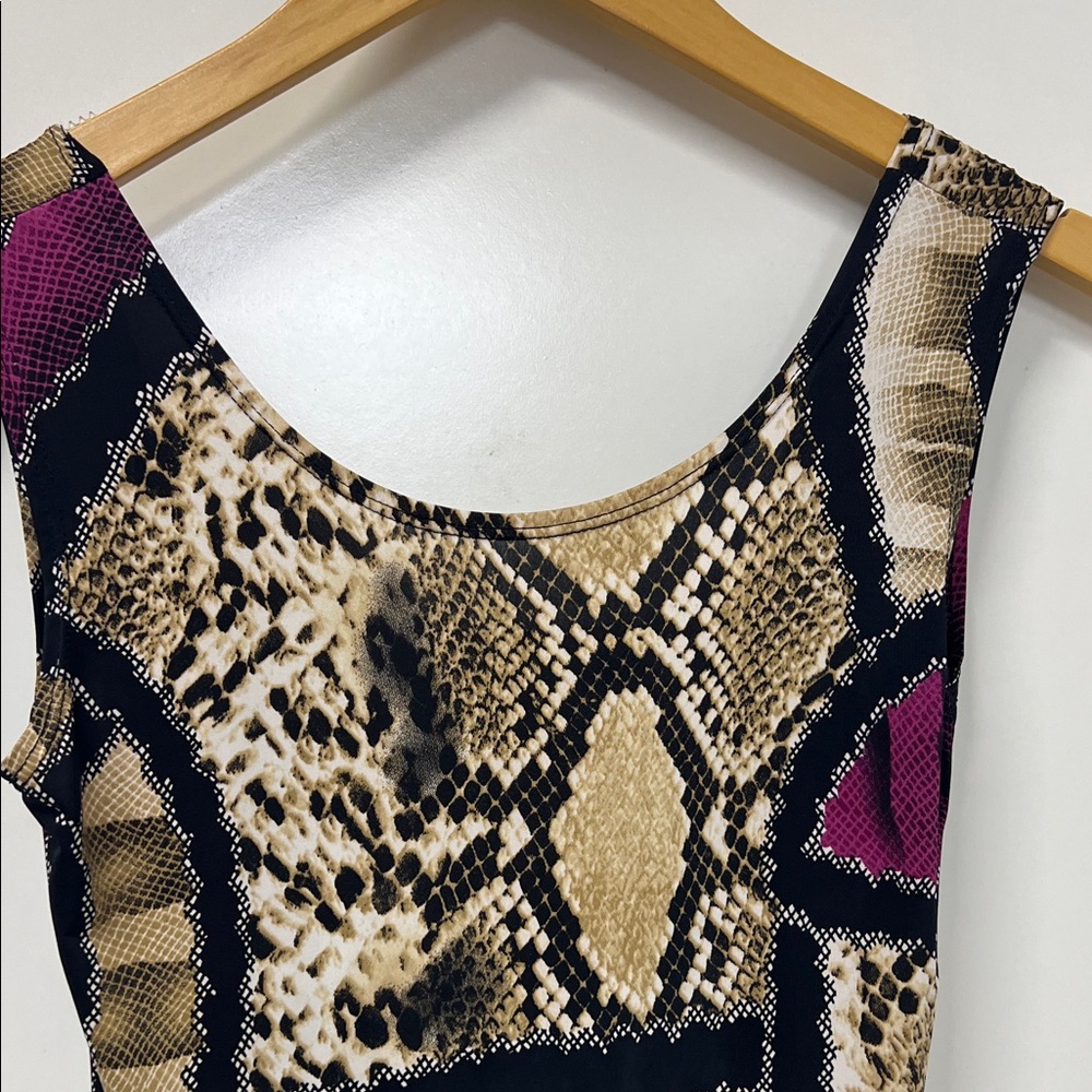 Unaluna Usa Snakeskin Mini Dress, Sleeveless, Deep V With Ring Back, Small View 3